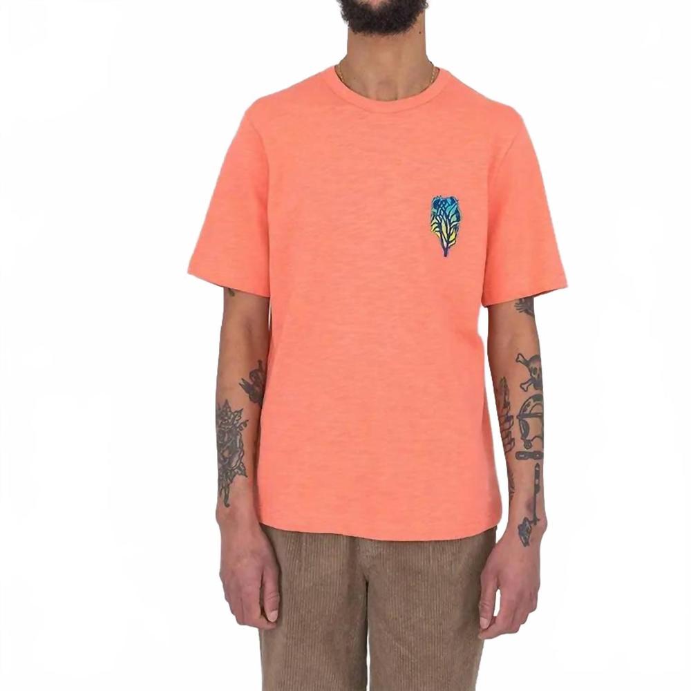 NEW FOLK tom hammick slub embroidered tee in pink
